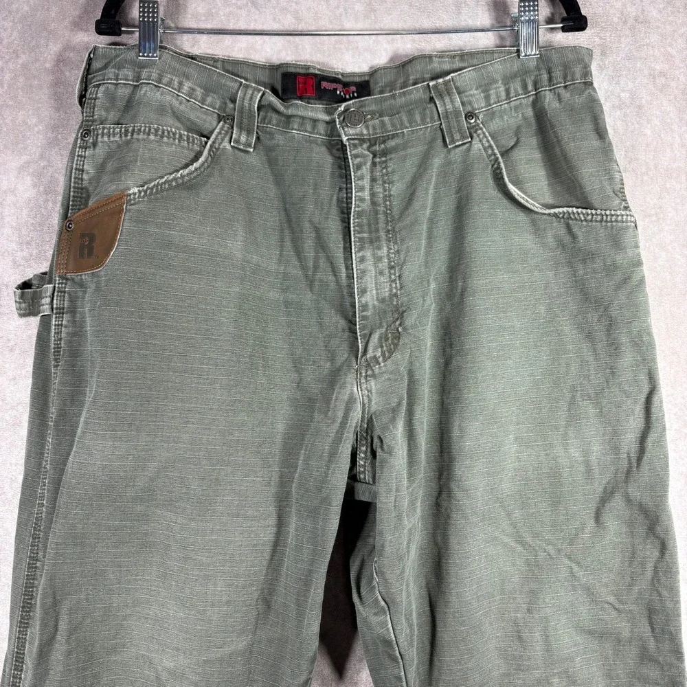Wrangler RIGGS Ripstop Pants Mens 38x30 Green Workwear Carpenter Utility Jeans